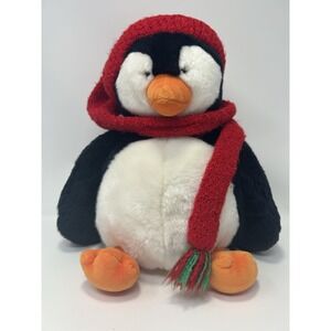 Gund Chubbs Sr‎ 88829 Penguin w/ Winter Red Hat & Scarf Christmas plush